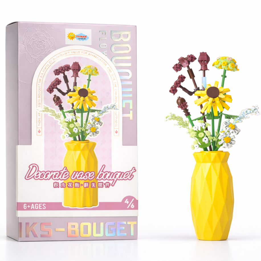 Brixie Çiçek Vazo Buket Seti - Ayçiçeği & Kır Çiçeği