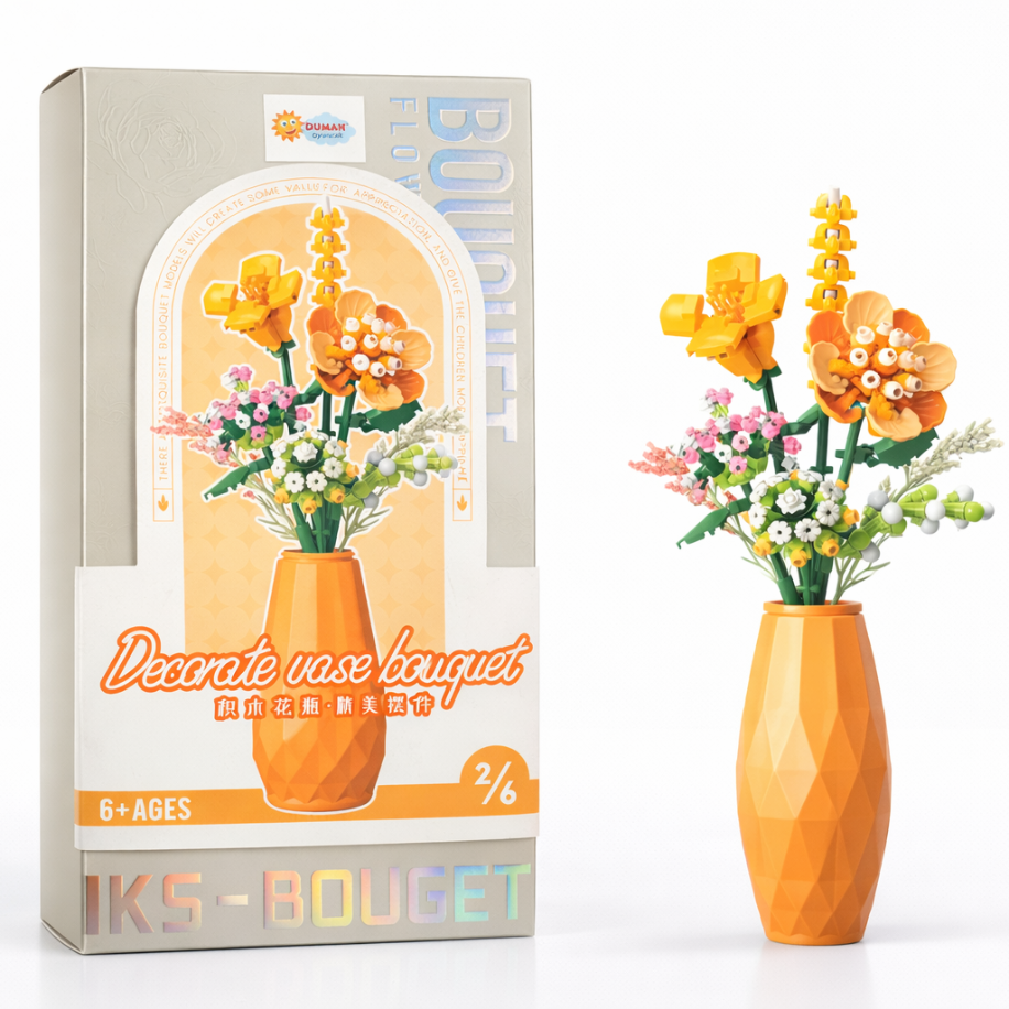 Brixie Çiçek Vazo Buket Seti - Orkide & Kasımpatı